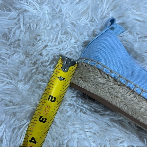 J CREW baby blue Canvas Espadrille Flats Size 7with removable ankle ribbon NEW - Picture 7 of 11